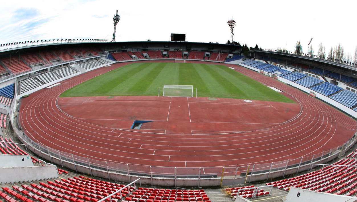 Inside Slavia Prague's stadium