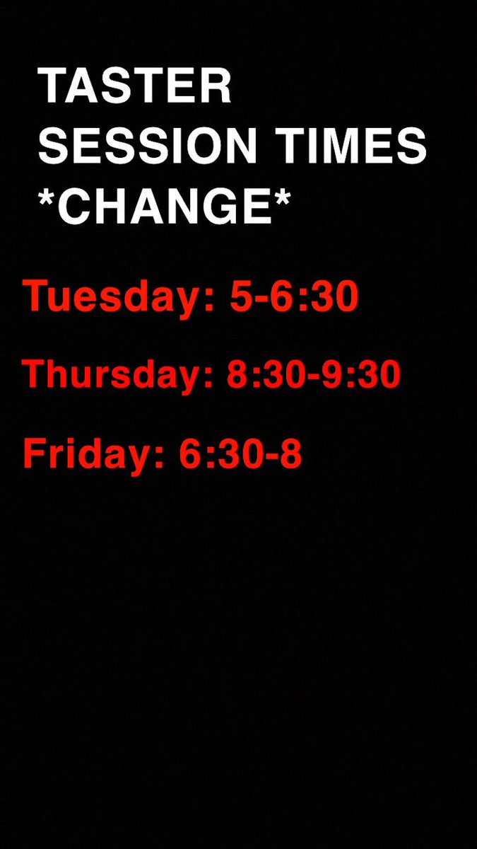 Due to unforeseen circumstances the times for the first taster session has changed, it is now TOMORROW at 5! Please turn up 15mins before and meet at the same place!