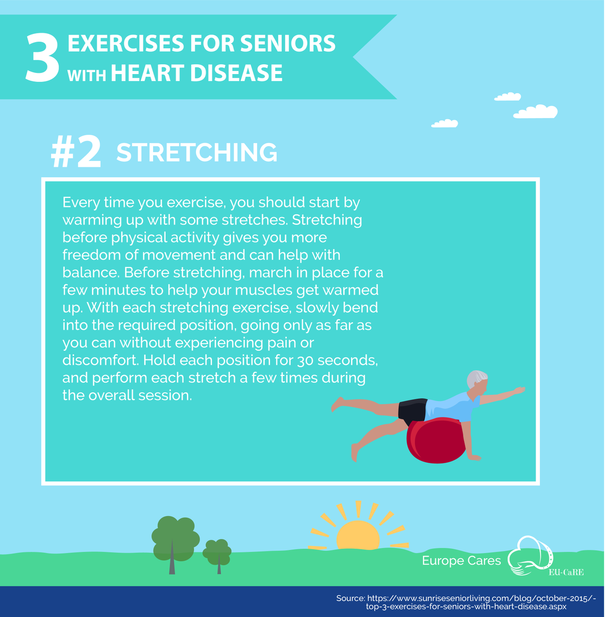 eucare_org's tweet photo. Whether or not you have heart disease or not, you can get great exercise! Here are 3 heart-friendly #exercises anyone can do to stay active and healthy! #HeartHealth #Tips https://t.co/86brXG58aK
