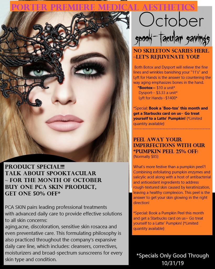 PremAesthetic's tweet image. These #FallSpecials are Spooktacular! 
.
.
#bootox #dysport #restylanelyft #pumpkinfacial