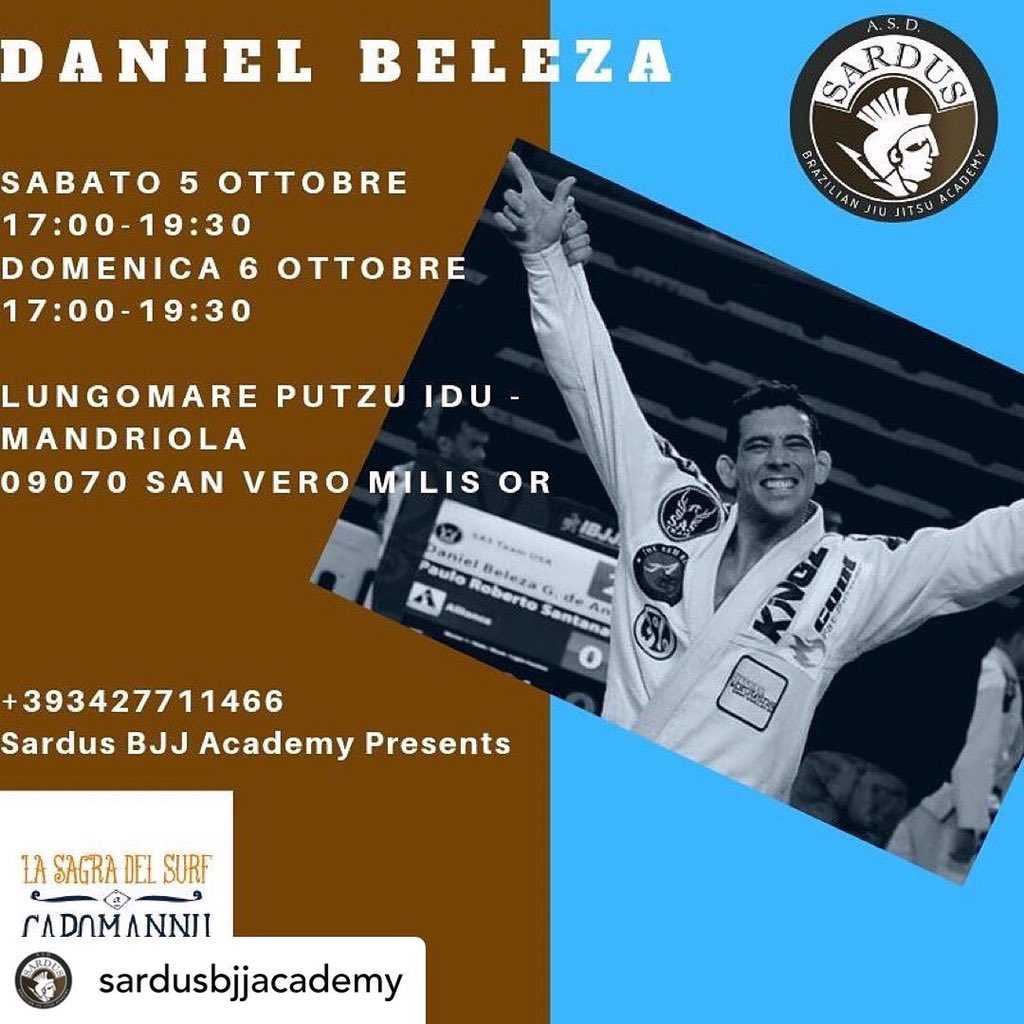BelezaBJJ's tweet photo. 🇮🇹Vi aspettiamo numerosi! La voglia di imparare sempre é fondamentale nel bjj e farlo con un grande campione come @dbeleza non a prezzo🚀⚡️Next stop in Sardinia👊🏼I’m coming in hot🔥🔥🔥 https://t.co/raQbmDHQqs