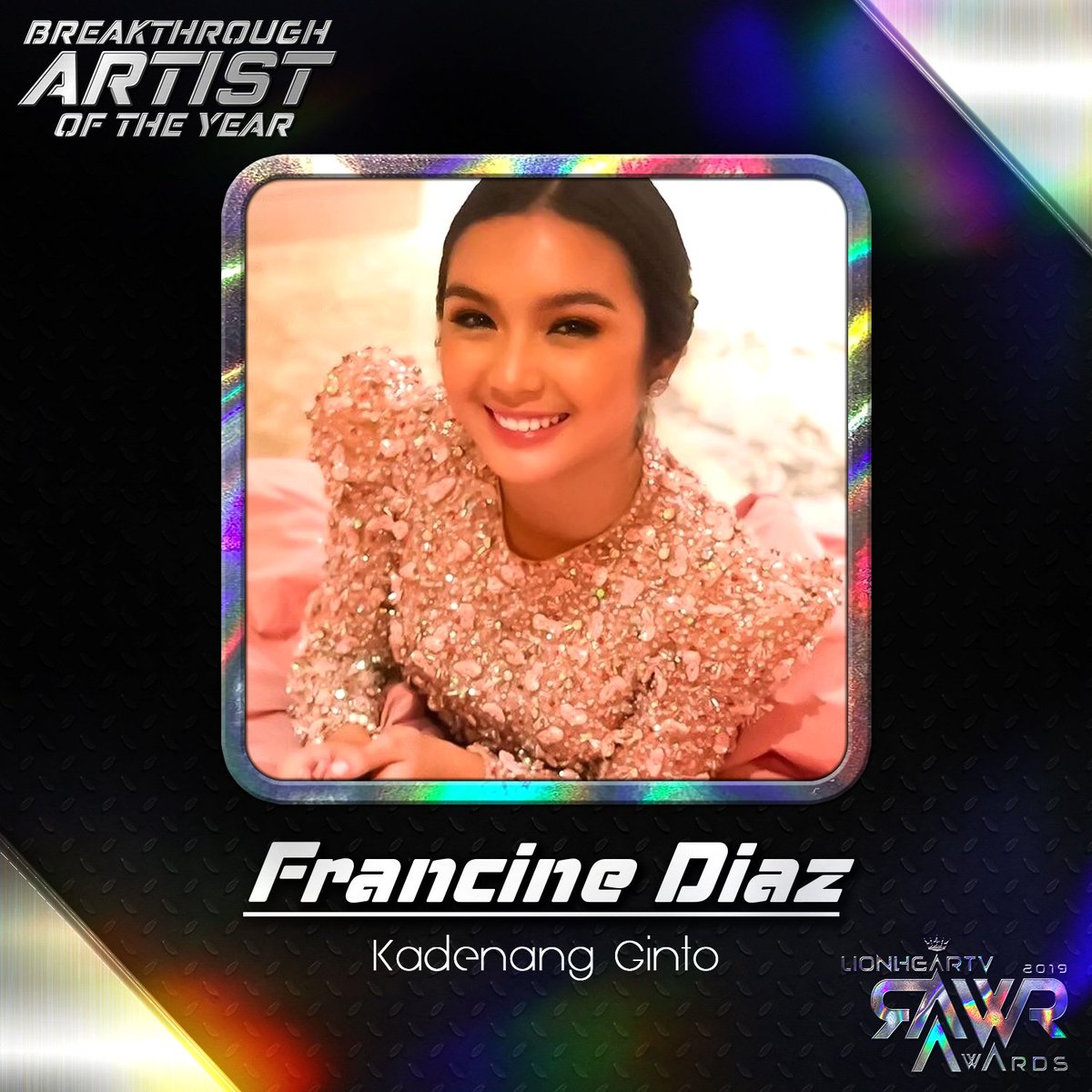 LionhearTVNet's tweet photo. Do you want Francine Diaz to be this year's Breakthrough ng Taon? Retweet to vote! #RAWRAwards2019 https://t.co/d2aAiVWmlS https://t.co/BzGfi2XMR4