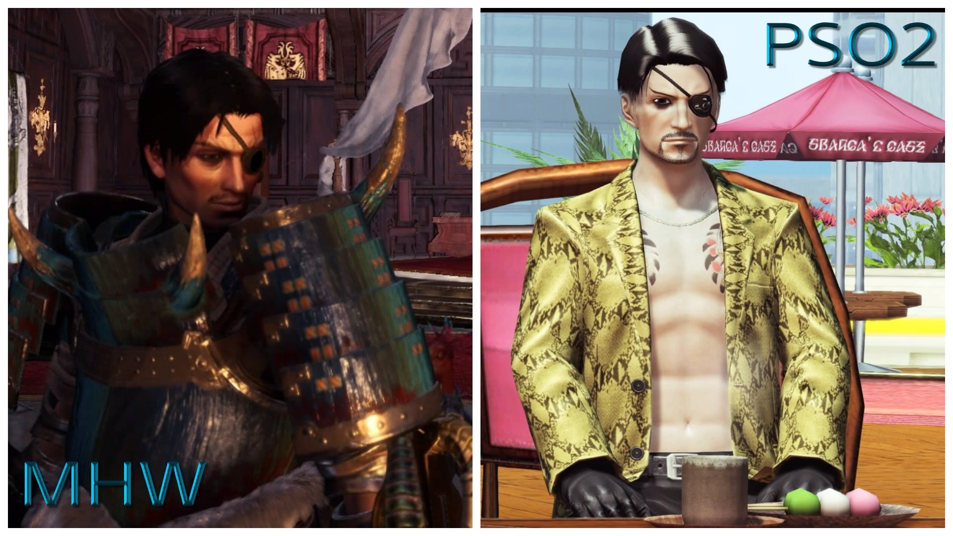 鬼華 Mhw Pso2 真島吾朗 どちらのゲームでも真島 の兄さんで出没しています U Mhwを再開するので 見かけたら宜しくお願いします しかし Mhwでは近い髪型や髭が無いのが心苦しい T Co Awj3cwjeb8 Twitter