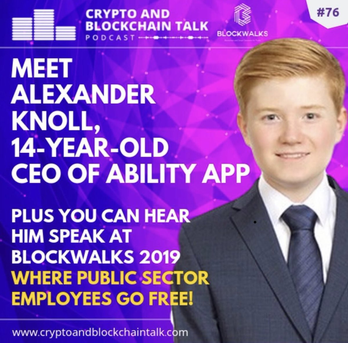 AlexanderKnoll_'s tweet photo. I’m excited to share my podcast with you prior to @blockwalks on October 10th! https://t.co/IisBCm4S7Z #Blockwalks #Blockchain #AbilityApp #Accessibility #Inclusion Get your tickets at https://t.co/2MwbJWB8OA https://t.co/aQOipyBZcU