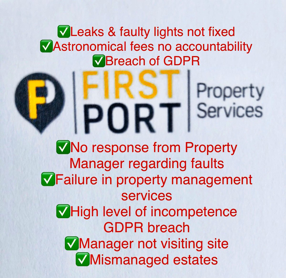 stayinformedAu's tweet photo. #FirstPortUK #FirstPortPeople 
#NOEXCUSE #NotOK 
#propertymanagement #Poorcustomerservice 

#BREACH #GDPR #personaldata

#leasehold #propertymaintenance #noresponse #nocommunication #INCOMPETENCE
#BBCWatchDog @TheNeg https://t.co/9y4PidbyNv