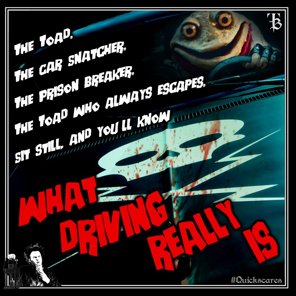 thaddeus_bent's tweet photo. It's better than safe. It's Death Poop!

#Thaddeusbent #Quickscares #scarystories #horrorstories #shorthorrorstories #mrtoad #windinthewillows #DeathProof #Grindhouse https://t.co/Q3K38qPE0q
