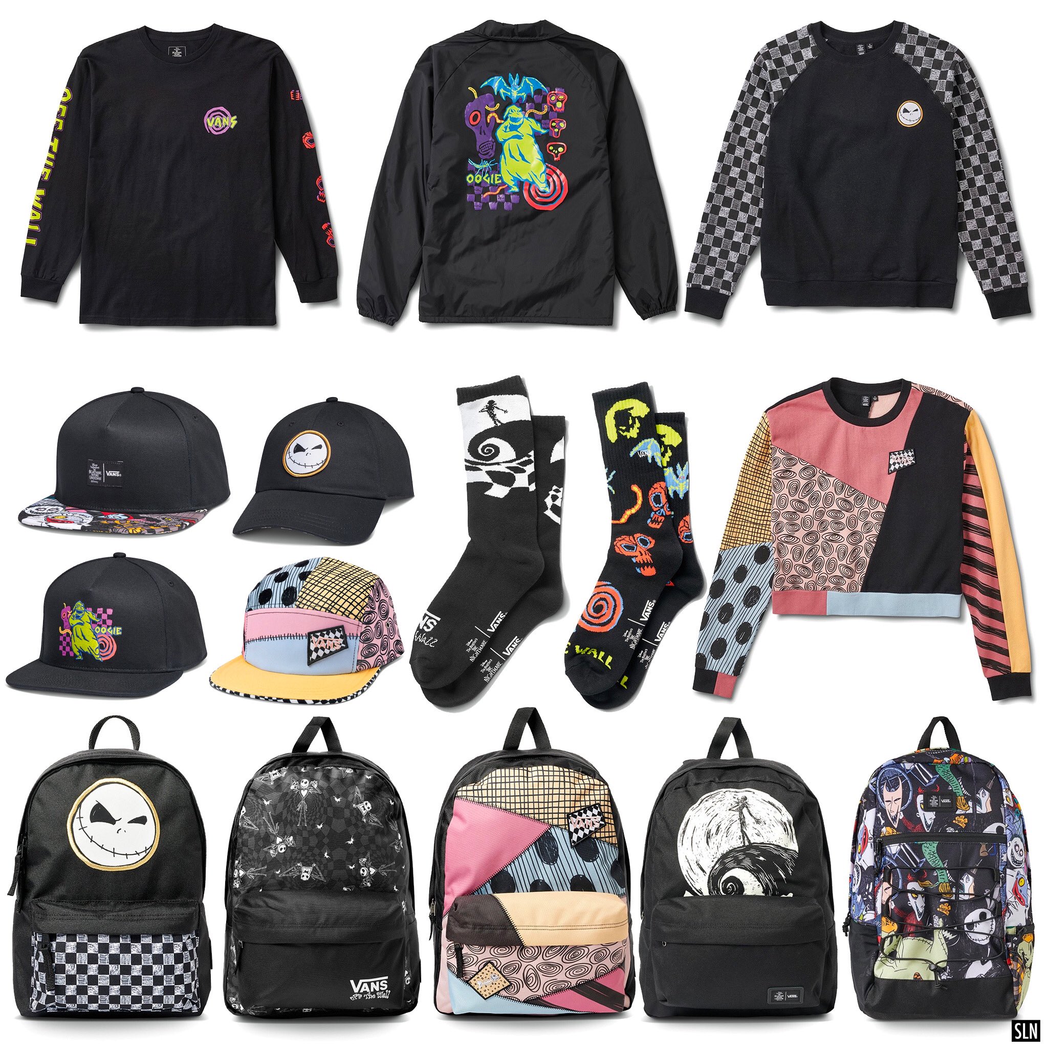 Supreme Leaks News on X Vans x The Nightmare Before Christmas collection The collab includes sneakers a coach jacket long sleeve top sweatshirts socks backpacks featuring many of characters from the