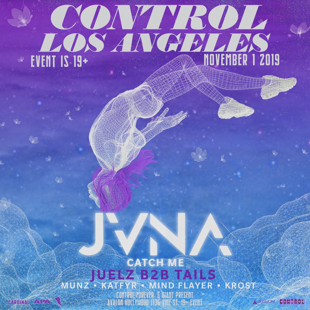 controlforever's tweet image. FULL LINE UP OUT NOW! @Jvna and @bbjuelz b2b @tailsxbeats NOV 1st at #Control_LA! 😱😱 Get your tickets now! 🎟️🎟️

TIX 👉 controlforever.com/events/