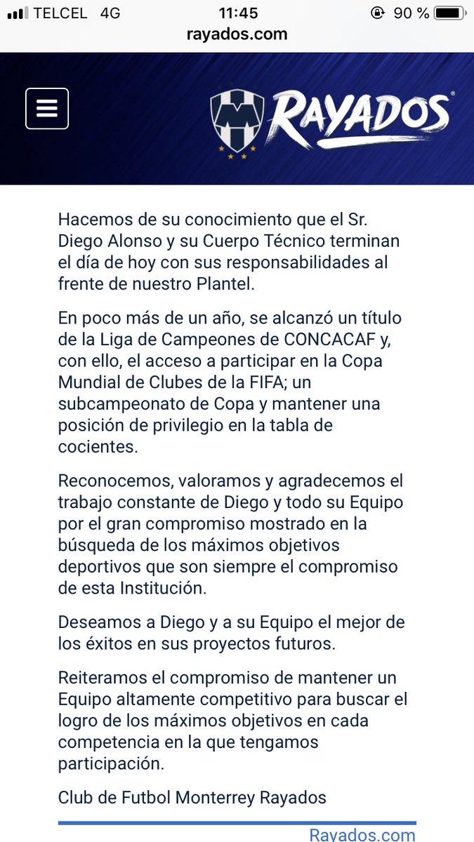 jera_suarez's tweet photo. Se acabó la era De Diego Alonso en #Rayados @adnaztecatv https://t.co/wFlnHgRq3n