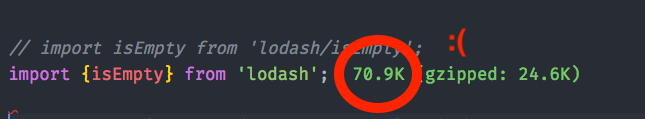 JGFerreiro's tweet photo. #dev #tip When I'm using lodash...

🛑I never destructure directly from #lodash package
import {isEmpty} from 'lodash';

✅ I always use lodash/name-of-function:
import isEmpty from 'lodash/isEmpty';

Here is why...
70.9K 😟 vs 6.9K 😀

I also know people use lodash-es package https://t.co/bUhyuMOvX6