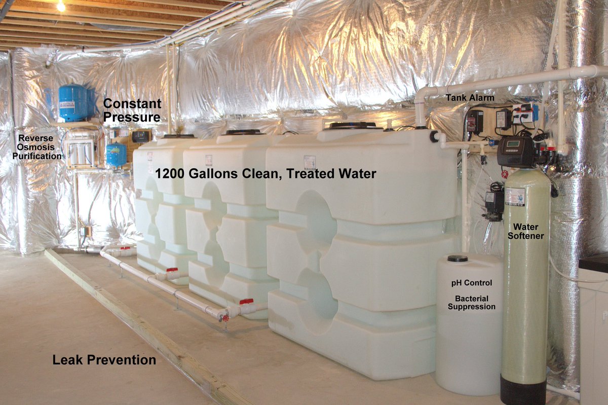 #Watertreatment #installation of a #ReverseOsmosis for up to 99.9% #contaminationfree #drinkingwater, a #constantpressure system, 1200 Gal of #cleanwater #storage w/  #leakprotection alarms & bars, #chemicalfeeder for ph control, #sedimentfilter & a #watersoftener for #hardwater.