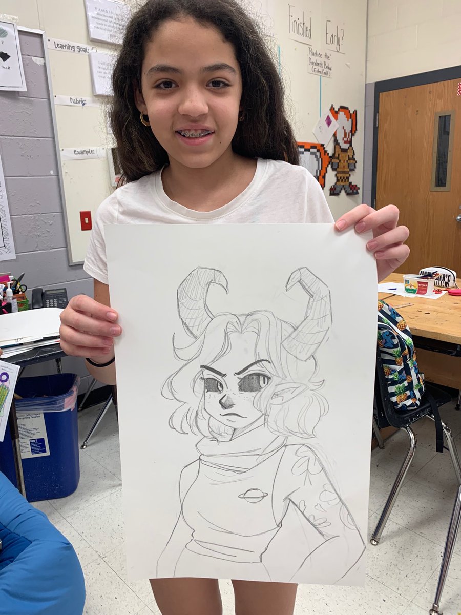 nvicchia1's tweet photo. Sheyanne Ruiz! #1 artist!!! Wya to go on your Area 51 alien! She has attitude! ⁦@RRMSRoyalKnight⁩ https://t.co/sQwFaTXys6