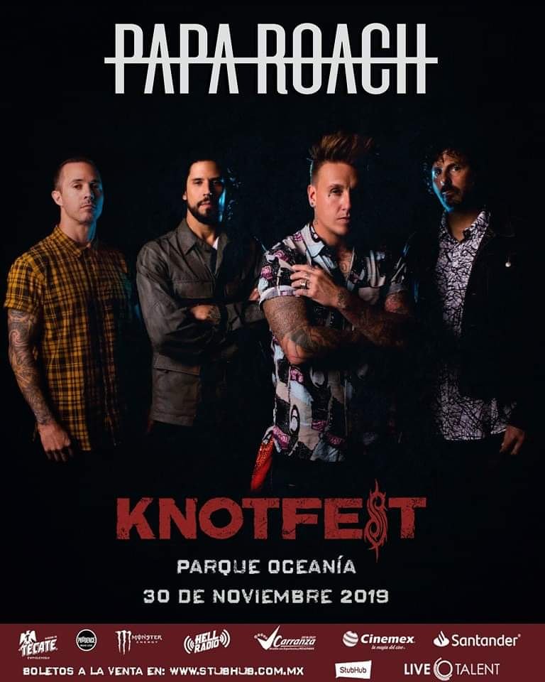 P_RoachMx's tweet photo. ¿Ya están listos para ver a @paparoach en @knotfestmexico?
Recuerden que pueden adquirir sus boletos a través de Stub Hub o en el stand oficial de #KnotfestMx meets #ForceFestMx ubicado en Forum Buenavista
Nos vemos el próximo 30 de Noviembre en Deportivo Oceanía. https://t.co/EDWoeagnv7