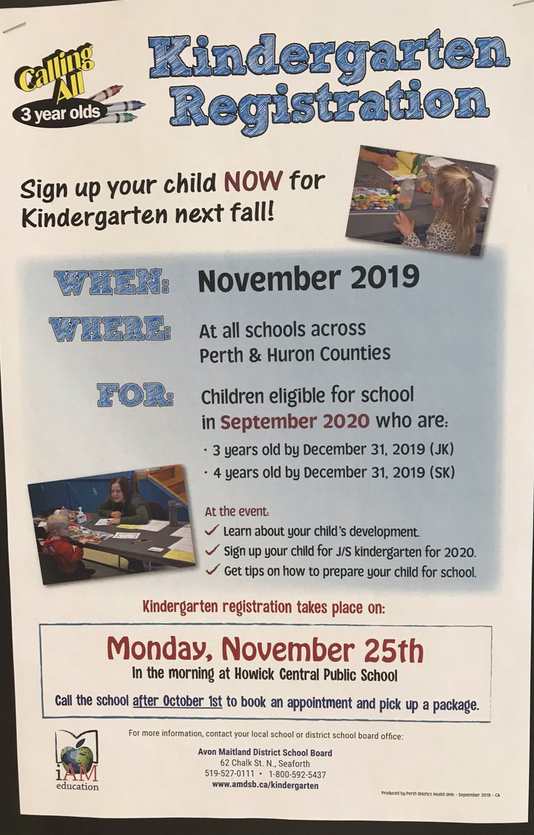 howickps's tweet photo. Kindergarten registration opens up tomorrow October 1st. https://t.co/p3cXglXnmL