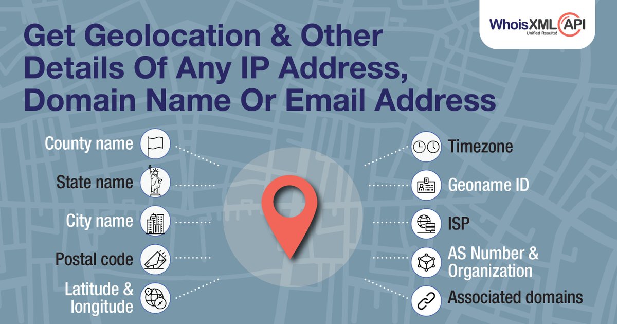 whoisxmlapi's tweet image. Introducing IP Geolocation Lookup, which provides access to 100% accurate and real-time physical address information &amp;amp; more for online entities!
geoipify.whoisxmlapi.com/lookup?ts=sm
#IPGeolocation #IPData