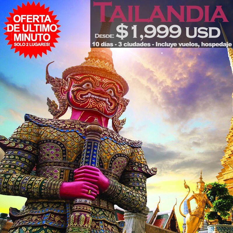 VIAJE A TAILANDIA!!! ✈️ Flash Sale! -$100 Usd Descuento exclusivo para nuestros seguidores compra antes del 5 de Octubre 2019. #ViajeaTailandia #NosFuimos