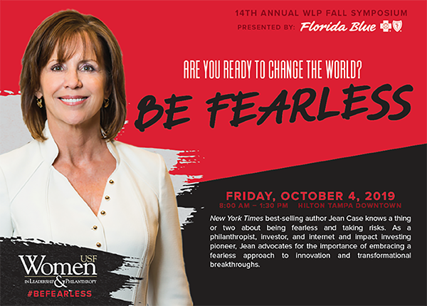 djourde's tweet photo. Excited about this Friday's "Women in Leadership &amp; Philanthropy" fall symposium... Can't wait to hear from Jean Case! #BeFearless #Innovation #WLPSYMP #USF https://t.co/sMIbZhGupM