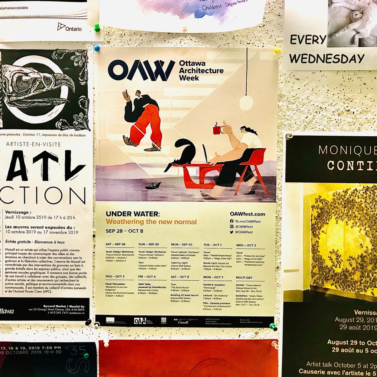 arch1k's tweet photo. Have you seen these @OAWfest posters around?
Take a pic, spread the word!

Today, 2 big events:
@ForumLecture: https://t.co/JtciYaYXHE
Opening Night: https://t.co/m6NYmYBCff

#UnderWater #OttArch
@oaarchitects @OttArchitects @Bridgehead @happygoatcoffee @archforhumanity @ufottawa https://t.co/GHZmCHGz3l