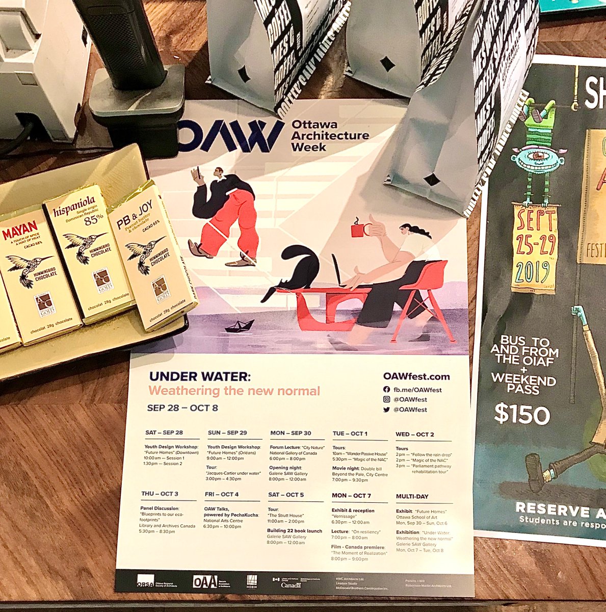 arch1k's tweet photo. Have you seen these @OAWfest posters around?
Take a pic, spread the word!

Today, 2 big events:
@ForumLecture: https://t.co/JtciYaYXHE
Opening Night: https://t.co/m6NYmYBCff

#UnderWater #OttArch
@oaarchitects @OttArchitects @Bridgehead @happygoatcoffee @archforhumanity @ufottawa https://t.co/GHZmCHGz3l