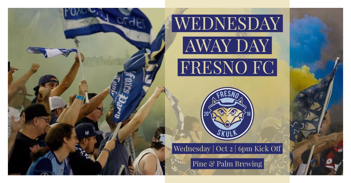 FresnoSkulk's tweet photo. MIDWEEK MATCH WEDNESDAY! FOXES!
•
Kick off: 6pm at Pine & Palm Brewing
•
#FresnoFoxes #FresnoSkulk
#BuiltForFresno #BuiltForFresnoFC
#FoxesTilWeDie #SomosZorros
@ffcfoxes @559_fc https://t.co/8IiXhTNfuW
