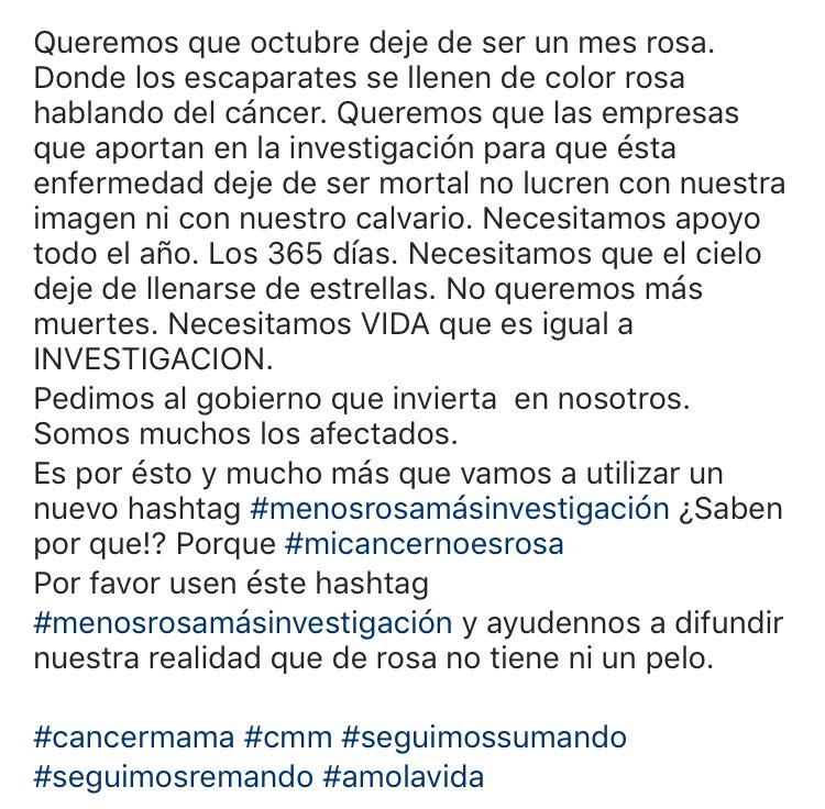 autostopistas's tweet photo. Comparto esto que escribió en Instagram mi esposa #sofiacolombo acerca del cáncer de mama y del octubre rosa.
#menosrosaymasinvestigacion #cancerDeMama
Entren, lean y compartan!
Muchas gracias
@aecc_es @aecomcientifica @aeccMadrid https://t.co/duZf0ICUwk
