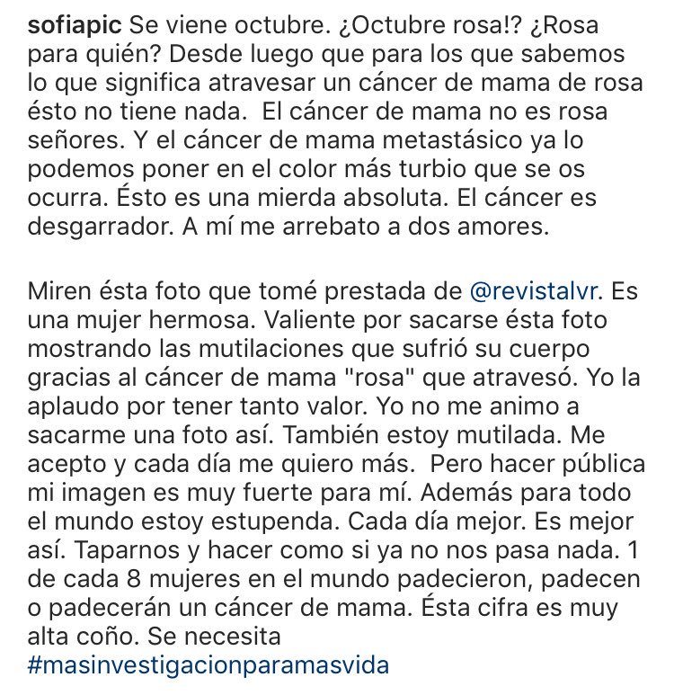autostopistas's tweet photo. Comparto esto que escribió en Instagram mi esposa #sofiacolombo acerca del cáncer de mama y del octubre rosa.
#menosrosaymasinvestigacion #cancerDeMama
Entren, lean y compartan!
Muchas gracias
@aecc_es @aecomcientifica @aeccMadrid https://t.co/duZf0ICUwk