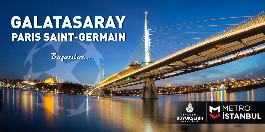 metroistanbul's tweet photo. #MetroDuyuru
Yarın 22:00’de Galatasaray ile Paris Saint-Germain arasında oynanacak şampiyonlar ligi maçı nedeniyle tüm hatlarımızda seferler 01:30’a kadar uzatılmıştır.

Ülkemizi temsil eden @GalatasaraySK’a başarılar diliyoruz 🇹🇷🤗🏟

Detaylar 👇
https://t.co/zXw9ndK3w9 https://t.co/NPCwUkcuZg