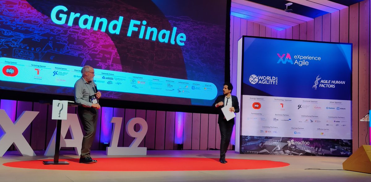 wouterla's tweet image. &quot;We&apos;re never leaving the stage today, are we?&quot; @JoaoBlumel #XA19 #experienceagile