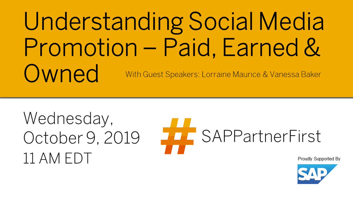 justinemoran95's tweet image. Need best practices on how to promote and develop social media content in the paid, earned and owned domains? Register NOW for the upcoming #SAP Academy Live to super charge your marketing impact! #SAPPartnerEdge #SAPPartnerFirst
