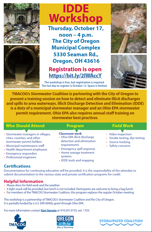 OhioSWA's tweet photo. IDDE Workshop - Oct. 17th @ 12pm
Training session on detecting/eliminating illicit discharges and spills to area waterways.
Cost: FREE!
Register Here: https://t.co/MtMZ3UR9iG
#OEPA #IDDE #Permit #Education #Illicitdischarge https://t.co/HsgXraSePT