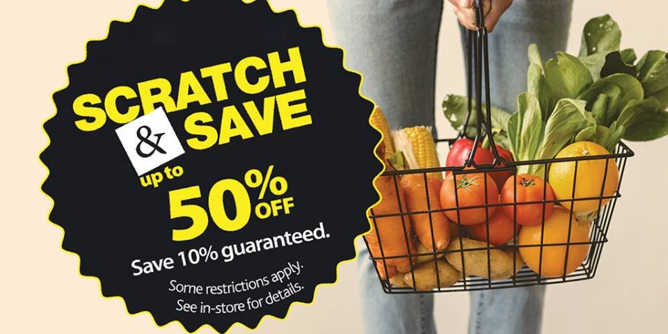 RedRiverCoopLtd's tweet photo. TOMORROW is #ScratchAndSave day at all Red River Co-op food stores! Up to 50% off your purchase with a guaranteed 10% off! Some restrictions apply. See in-store for details. https://t.co/Seg6R9RdR6