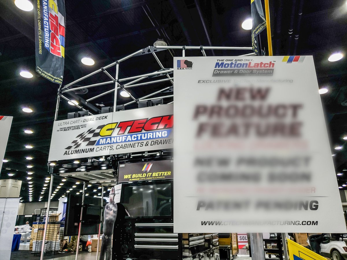 _CTech's tweet photo. Setup for ICUEE - The Demo Expo: ✔
We'll see everyone tomorrow for opening day! We've got three huge surprises in the booth this year: the Ultra Cart Dual-Deck being one, and two brand new, innovative, top-secret products! #webuilditbetter #motionlatch #icuee #construction https://t.co/0wK2vPybTZ
