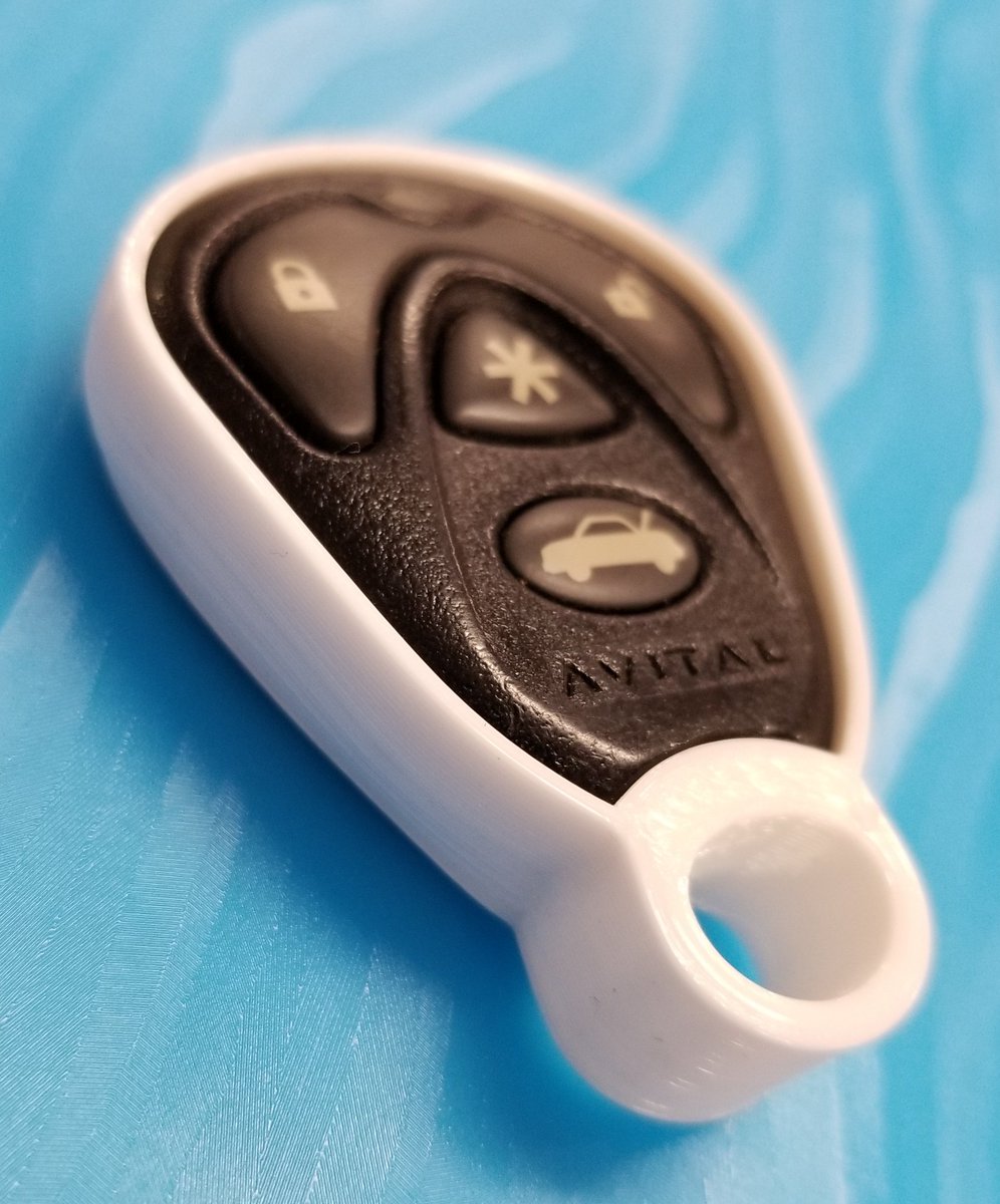 WWHSTechCoach's tweet image. T submitted a challenge on @WWHSWizardPride Student 3D Printing Engineering Help Desk.
No way to fasten a keyring to car remote.
Using applied geometry, solid modeling &amp;amp; #3Dprinting #studentengineer @alecmontaquila has a #design
#wwhswizardpride 
#AdditiveManufacturing 
#pbl