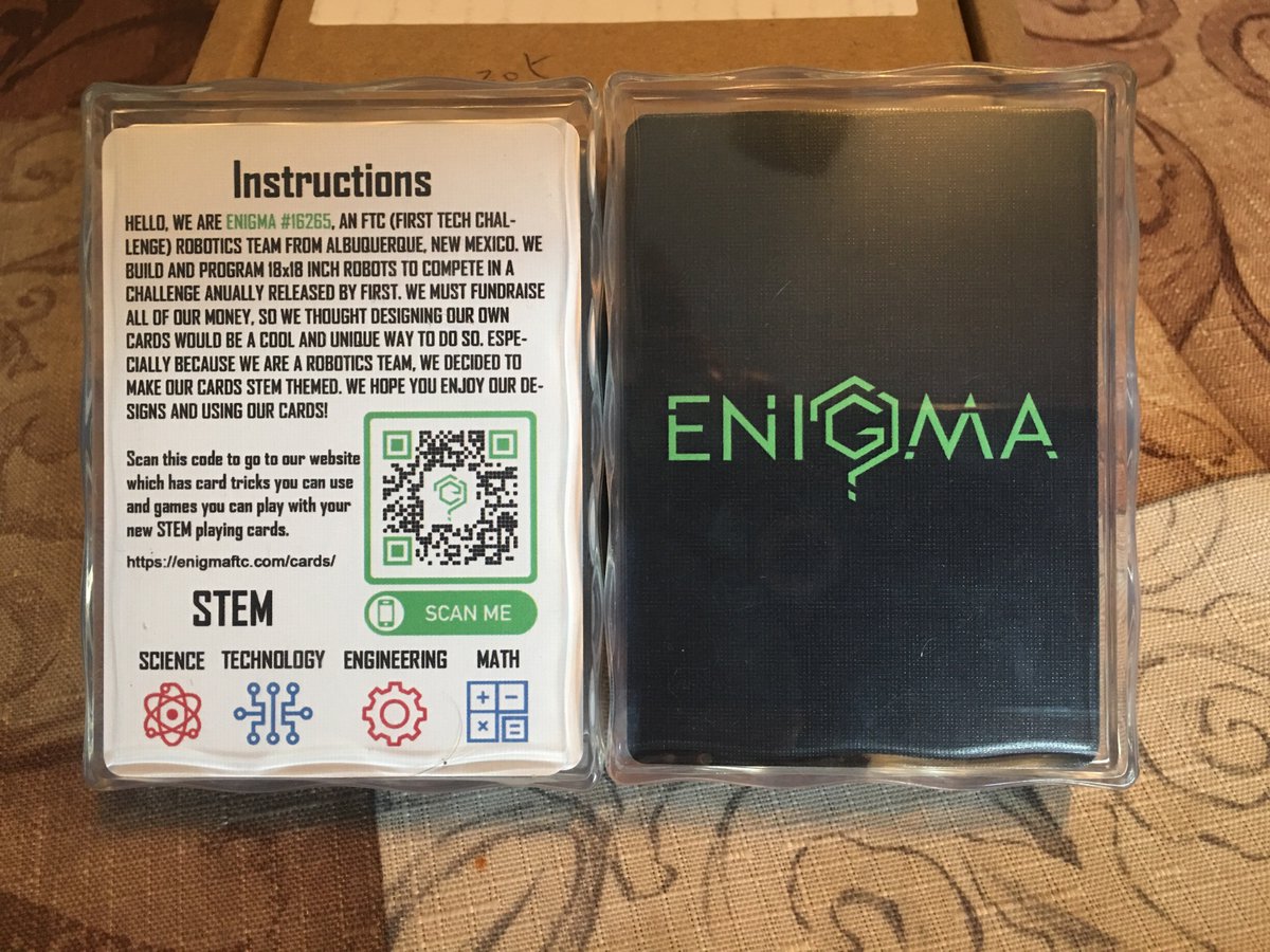 enigma_frc_ftc's tweet image. Get your STEM &amp;amp; Robot Themed Playing Cards to support Youth Robotics Team - gofundme.com/f/help-robotic…
@EnigmaFtc #FIRSTtechchallenge #robotics #youthrobotics #playingcards #STEM #robots