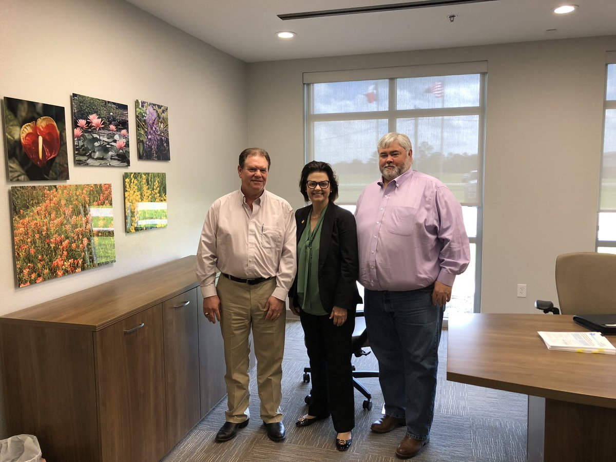 KJackson_TX's tweet photo. Great to be in #Stowell this morning meeting with Trinity Bay Conservation District General Manager Jerry Shadden &amp; engineer Allen Sims w/ @LJA_Engineering about #txwater #txflood infrastructure upgrades to achieve basin-wide resiliency. https://t.co/9Hu7KnQsAZ