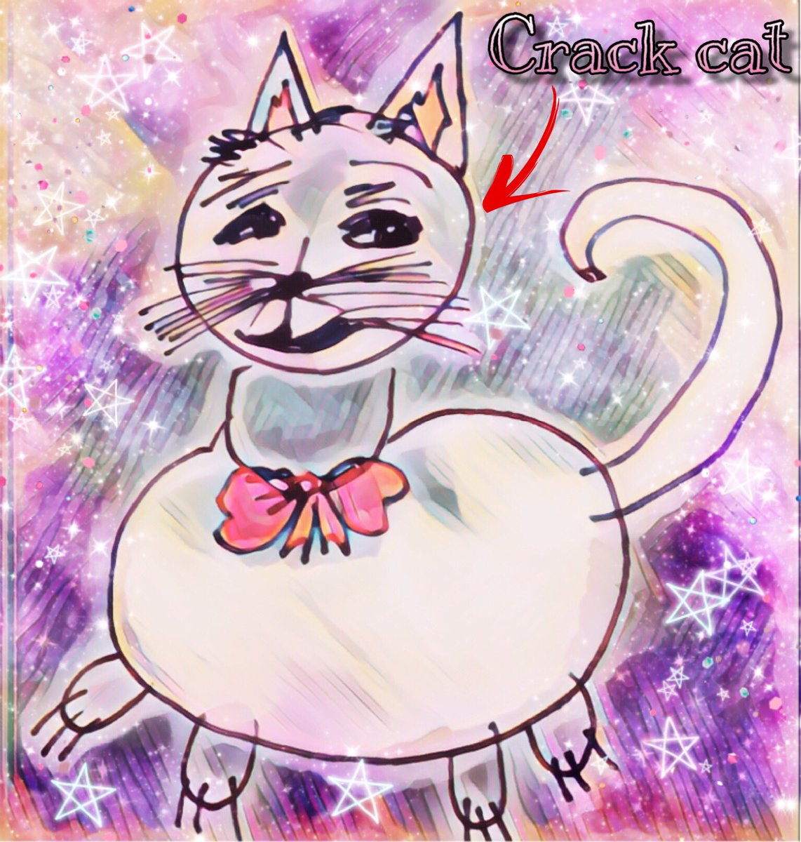 specialm_shasha's tweet image. Ok...I guess it’s official...what started as my Mom’s interesting doodle request of a cat, has now turned into apparently my new mascot #allhailcrackcat #crackcat THESE MEMES EVERYONE MADE! I CANT!! 🤣🤣🤣😭🤣💕😻😺