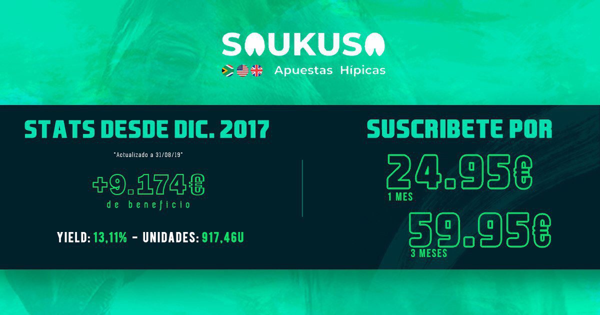 Saukusa_Apuesta's tweet photo. Somos una Empresa dedicada a los pronoósticos sobre apuestas de caballos.
En la imagen teneis nuestras estadísticas y los precios del servicio "Premium".
Para mas información https://t.co/IrLk9BL9Nq.
No dejes escapar esta oportunidad.
Un cordial saludo. https://t.co/HjD8QhchgO