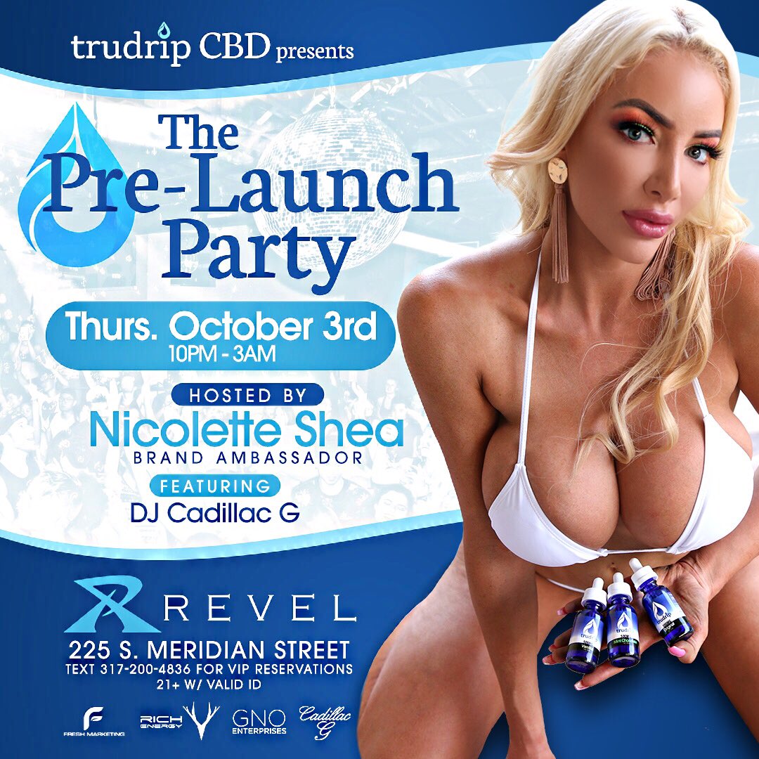 INDIANAPOLIS! I’m coming day after tomorrow!!! 😍So excited to be hosting @trudripcbd launch party 🎈 off to Indiana on 10/2 and you can meet me the Revel Nightclub 11PM on October 3rd (225 S. Meridian St.) ❤️❤️❤️see you soon😽