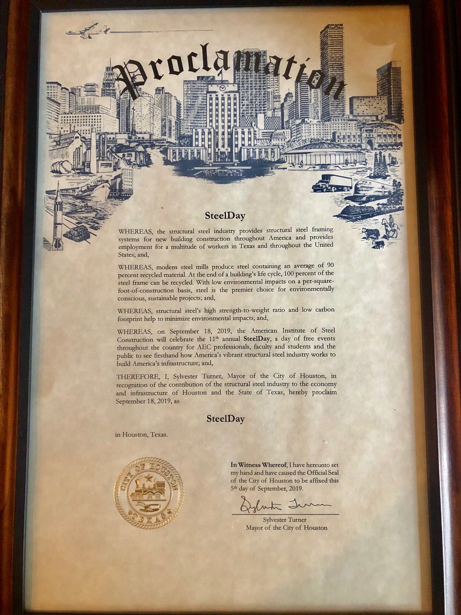American Institute of Steel Construction on Twitter: "SteelDay  Proclamations -- Illinois and Houston! #SteelDay #WeAreSteel #ItsOfficial  https://t.co/oSOQ9IcdrK" / Twitter