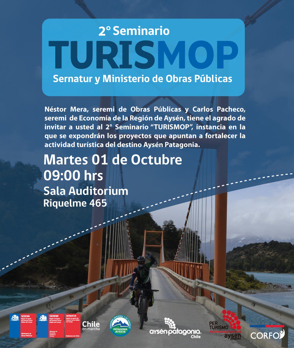 sernaturaysen's tweet photo. No te olvides!!!
Mañana desde las 09:00 hrs
Salón @MOPAysen 

2do Seminario #TurisMop 

Entérate, conoce y consulta las  nuevas iniciativas que van a fortalecer el desarrollo turístico en #AysenPatagonia 

Quieres conocer el proyecto en Aeródromo Balmaceda?

Asiste y participa!!! https://t.co/owJuir96yp