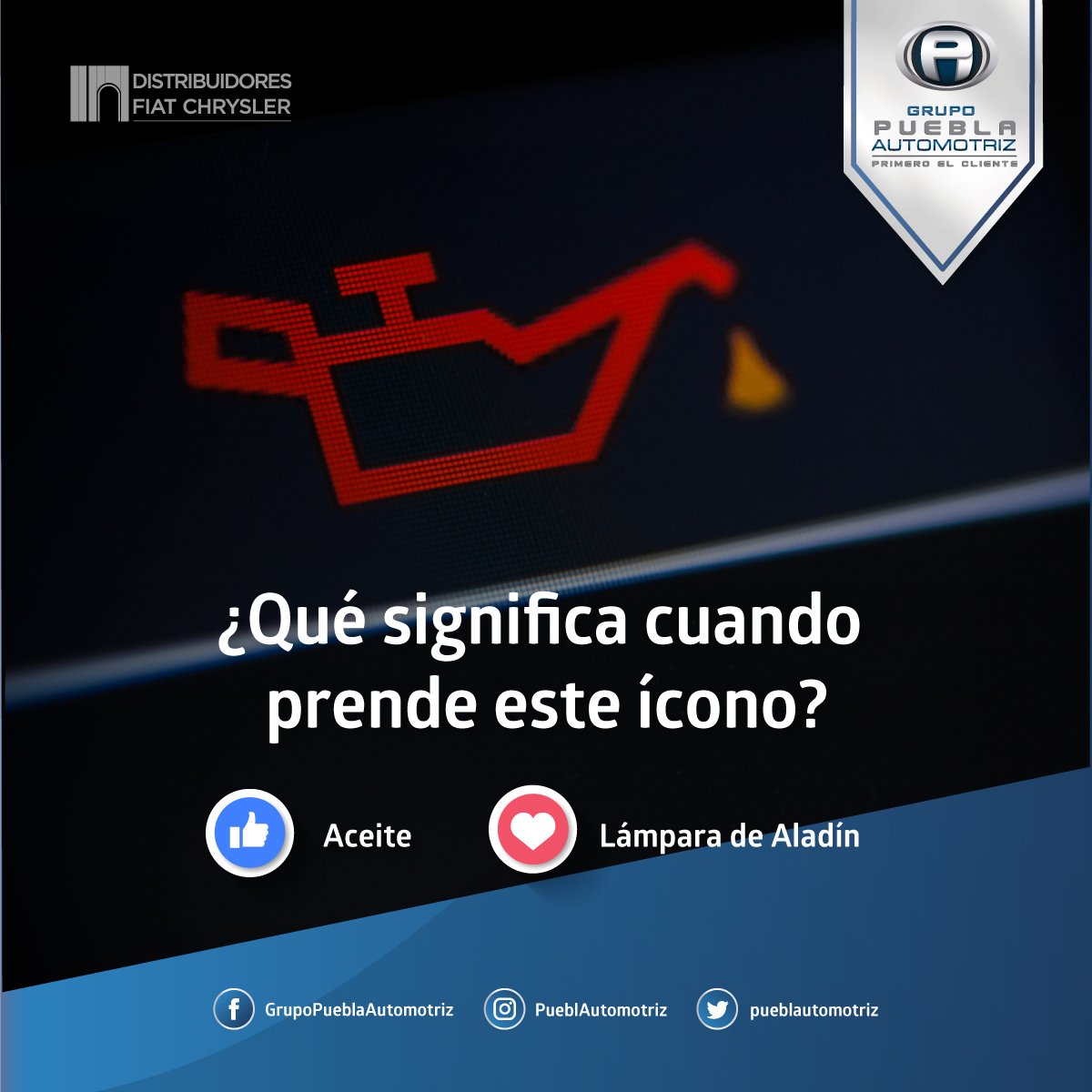 PueblAutomotriz's tweet photo. Sean honestos, ¿A quién no le ha pasado por la mente?😅

Y si tu coche ya tiene encendido este símbolo en el tablero, ¡Aprovecha nuestra promoción de cambio de aceite!

Agenda tu cita por DM📩 https://t.co/vjEW4g3IEz
