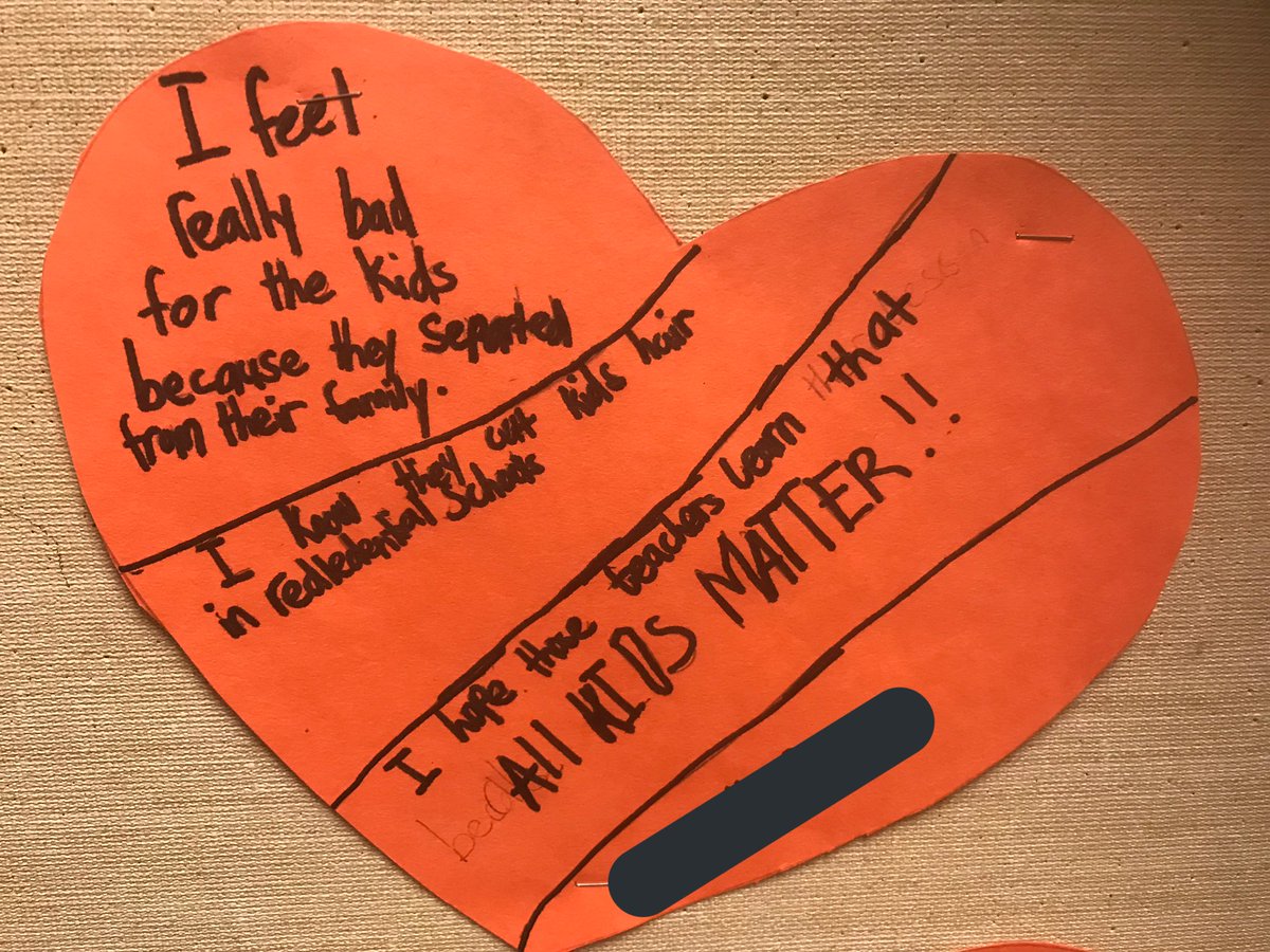 wegner_cindy's tweet photo. Picture books, YouTube video, partner talk and class discussion guided our learning about Orange Shirt Day in 3CW. Students reflected on what they know, feel and hope. @School_CC #orangeshirtday2019 #EveryChildMatters https://t.co/exAwguA9a9
