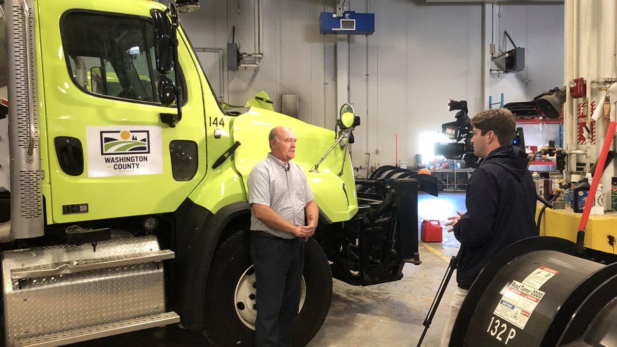 EHollenberger's tweet photo. .@WashCoWisco Highway Commissioner Scott Schmidt spoke w/ @evanpetes from @fox6now on the importance of cable guard. Thank you to @USDOT &amp; @WisconsinDOT for their support of the project https://t.co/3yMwXADfns #SafeSecureCommunities https://t.co/y1wWDW1NQr