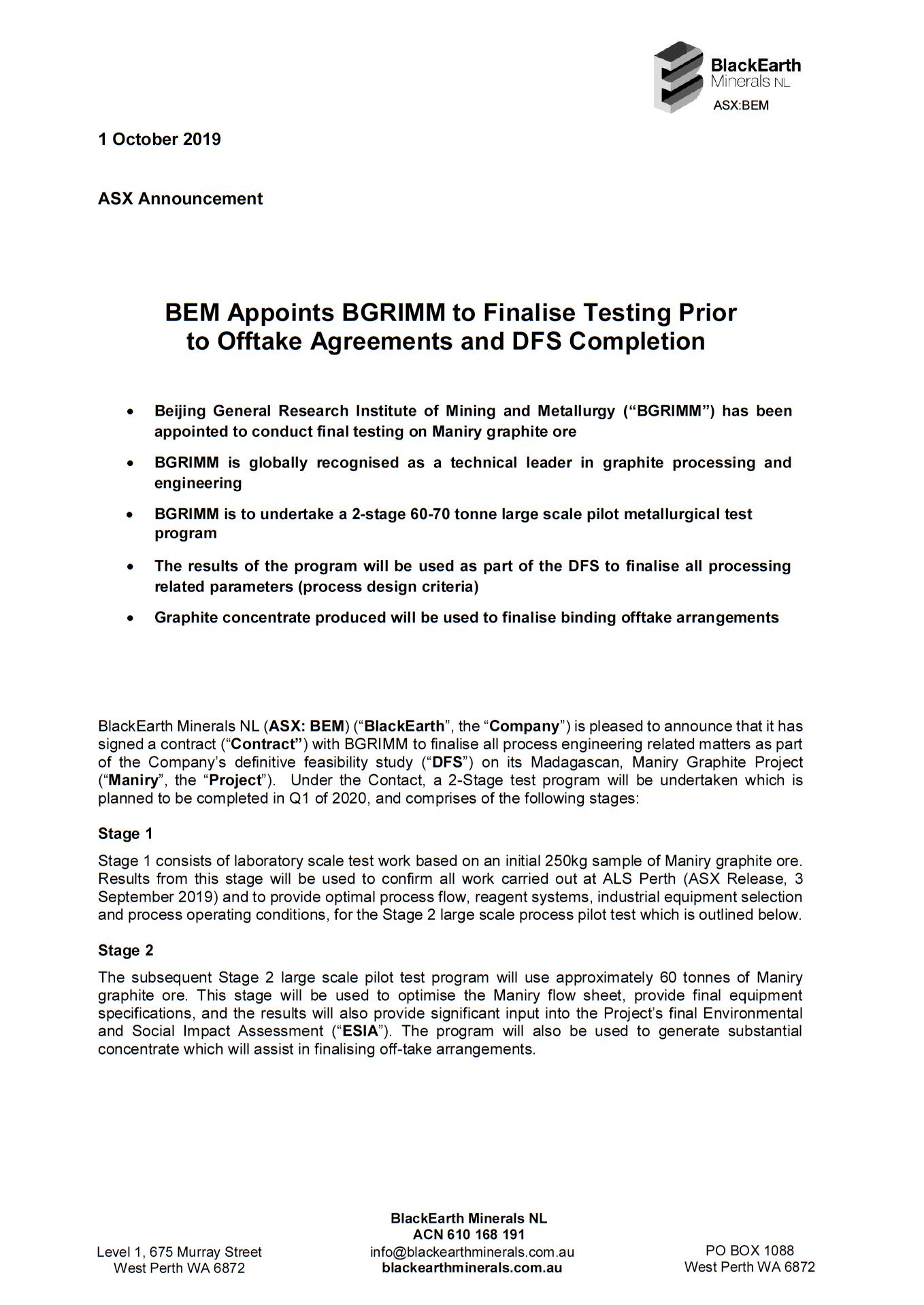 Jane Morgan Management on Twitter: "BlackEarth Minerals Pertaining To pilot test agreement template