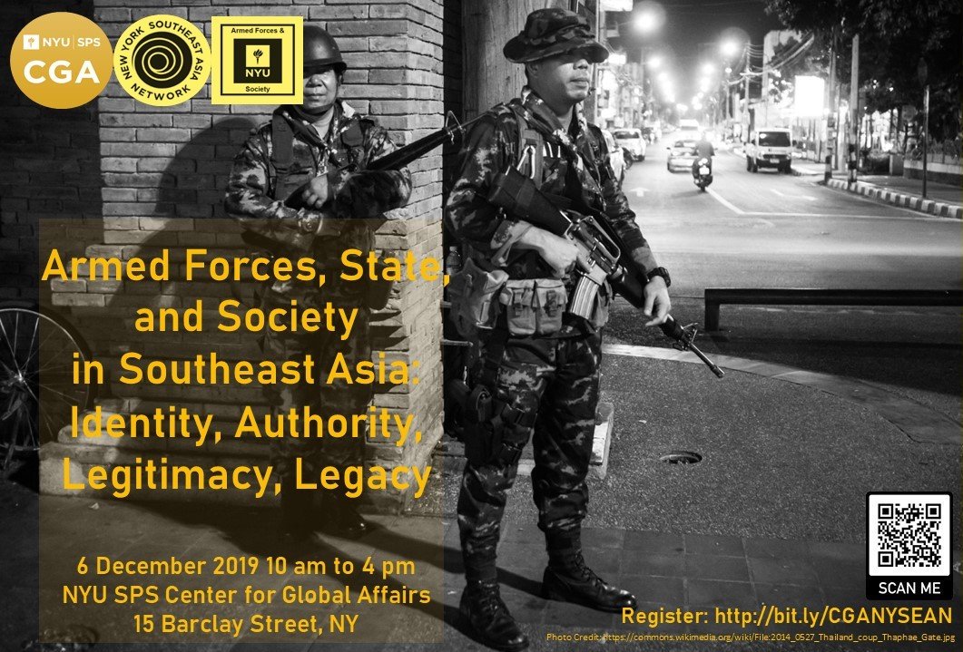 ProfAnkersen's tweet photo. Mark your calendars! Dec 6 19, 10am-4pm

Armed Forces, State, and Society in Southeast Asia: Identity, Authority, Legitimacy, Legacy

Keynote: Prof Dr. Aurel Croissant

CfP: https://t.co/dPoAkhhx1L
To register: https://t.co/DeihmuSXeB

Please spread the word!

@NYUCGA @NYUPAFS https://t.co/nmO2P0dRSo