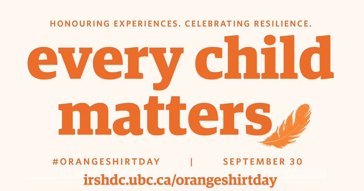 Today we honour the survivors of residential schools in Canada by wearing orange shirts. Learn about the origins of #orangeshirtday and download a teachers' guide and educational resources: irshdc.ubc.ca/orangeshirtday/
#UBCBEd2020