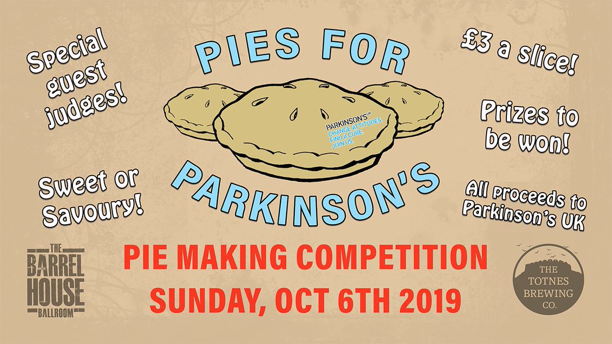 Good evening #torbayhour Hope everyone had a great weekend? Just a quick reminder that there is a Pie making contest in #totnes this Sunday, all to raise money for Parkinson's Uk Who doesn't love pie! facebook.com/events/2436220…