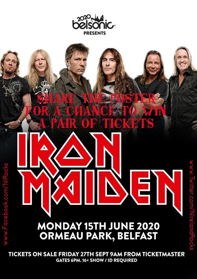 NIrelandRocks's tweet photo. COMPETITION TIME! Retweet by 6th October for a chance to win a pair of tickets to see rock legends IRON MAIDEN at BELSONIC on 15th June 2020. You can also enter on our Facebook page - https://t.co/RpWwtP6hqM
Winner announced on 6th Oct. https://t.co/BZXdGvq77W