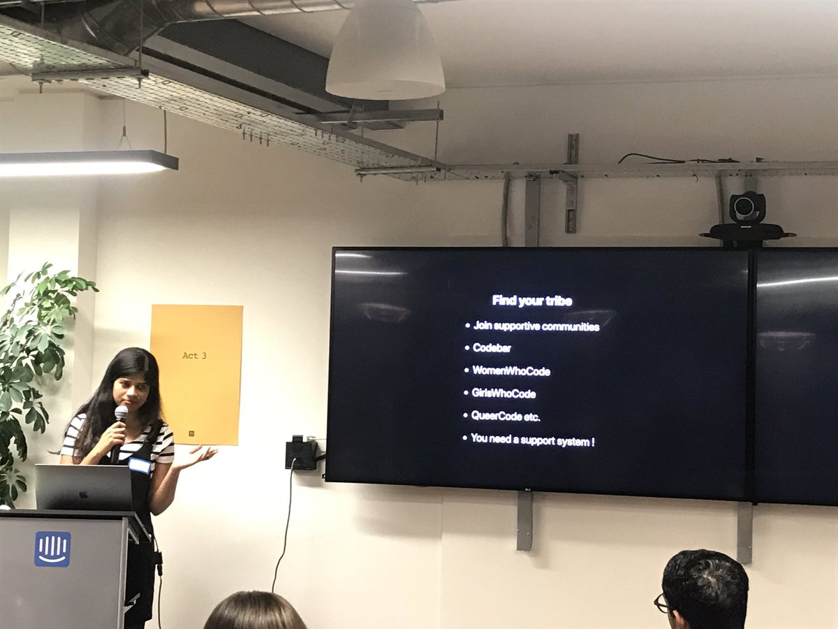 kkavita92's tweet photo. @imAnushree on how you should find your tribe as a support system - yes, @codebar is one of them so come hang out with us! #codebarMonthlies https://t.co/VvjsEkLUKJ