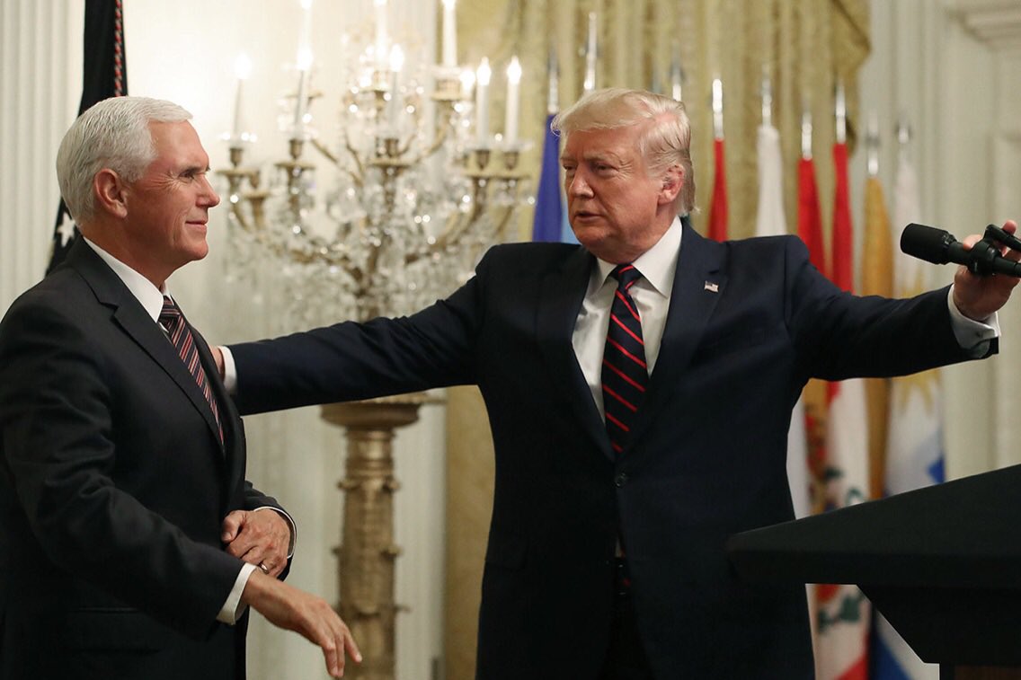 NebraskaDemLD25's tweet photo. Is Trump turning on #Pence who has been his most loyal supporter and the most dangerous replacement for #Trump #impeachment https://t.co/THQjcQSAAY